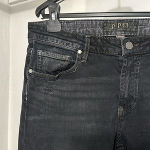 Paige Premium Denim Black Normandie Skinny Fit Jeans Sz 33w x 28” inseam